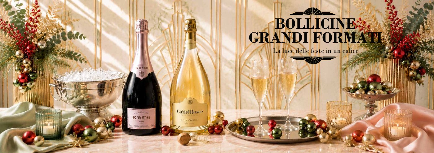 Copertina Bollicine grandi formati - Catalogo Natale 2026 Guerrini Enoteche